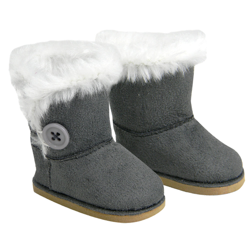 Sophia's 2-Pair, Winter Boots for 18" Dolls, Pink/Gray